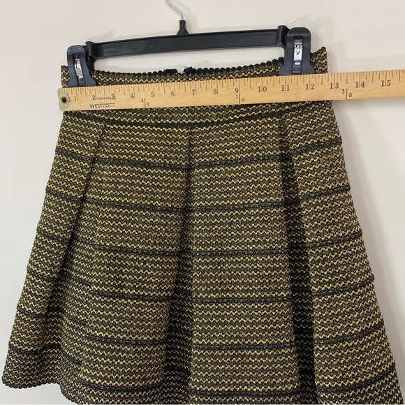 Ina Vintage Black and Gold Bandage Flare Mini Skirt Size Medium - Picture 6 of 10